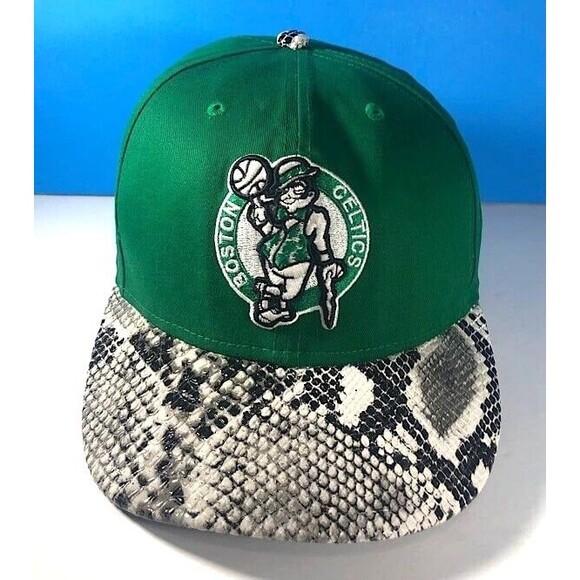 Boston CELTICS Snakeskin brim NBA Hardwood Classic New Era 9Fifty Cap,Adj.Snp bk - Picture 1 of 9